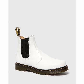 Dr Martens 2976 Yellow Stitch Smooth Kožené - Biele Chelsea Cizmy Panske, D069SK